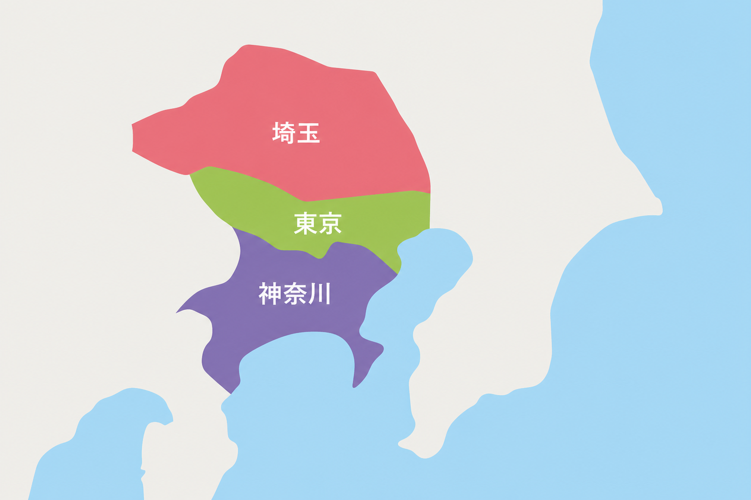 東京・神奈川・埼玉の対応エリア地図